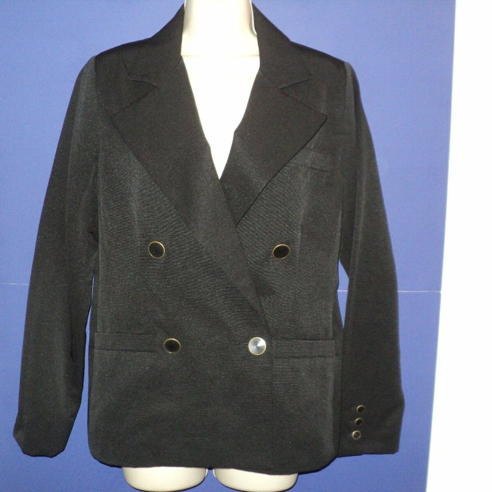 CAbi Blazer Size 6 Black Double Breasted Lined